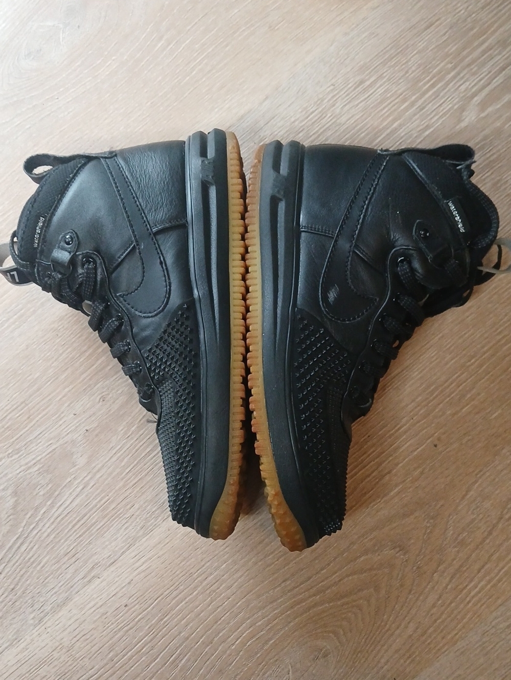 Men's Nike Lunar Force 1 Duck-boot Black High-Top Athletic Sneakers #805899-003